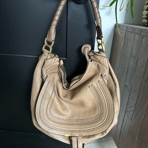 Chloe Marcie Tan Leather Shoulder Bag